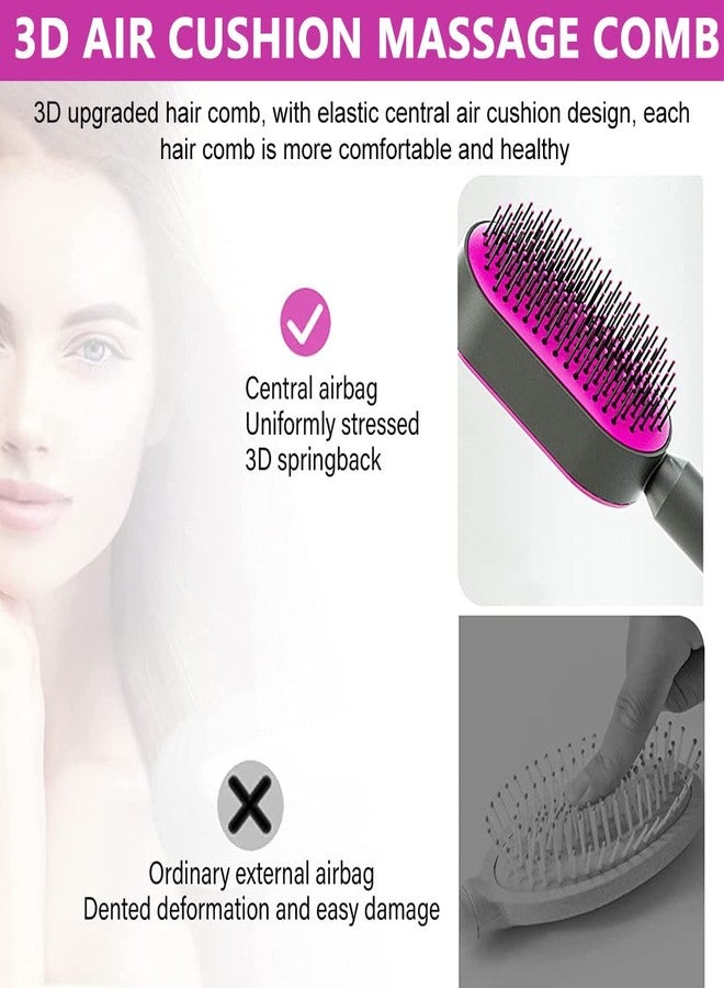 MAYCREATE® Self Cleaning Hair Brush for Women Men, 3D Airbag Cushion Hair Comb Massager Paddle Brush Hairdressing Detangling Anti Static Hairbrush - Image 4